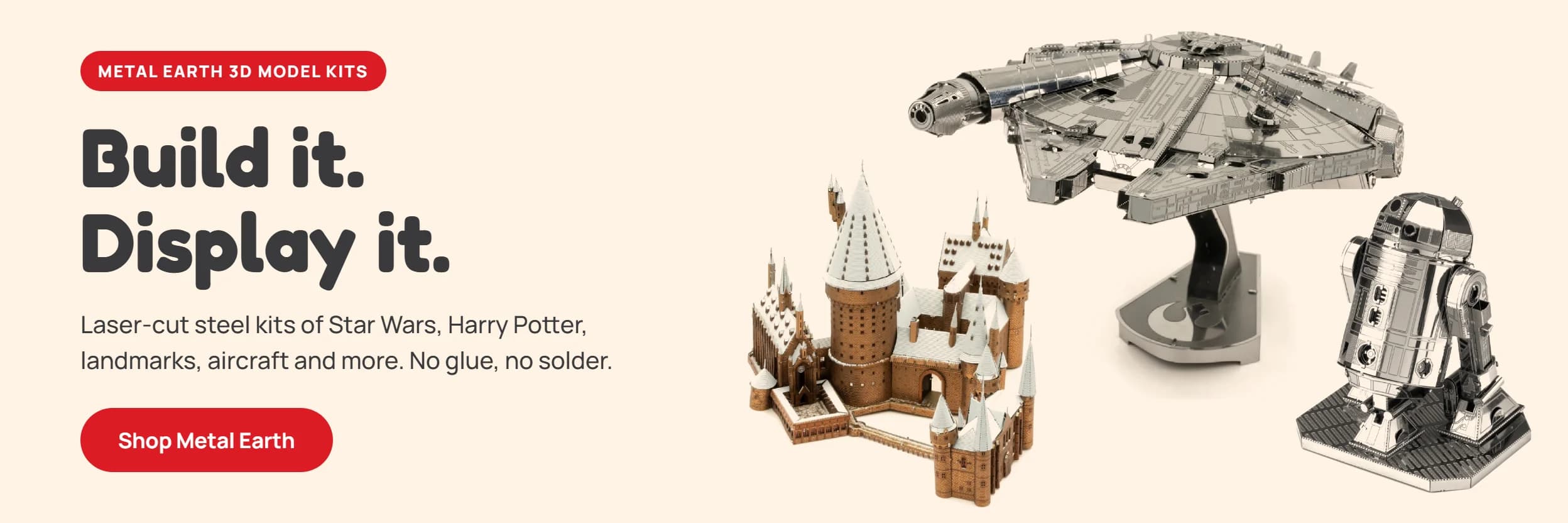 Metal Earth 3D model kits: Build it. Display it.